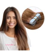 Light Brown #8 Tape-in Hair Extensions - Human Hair