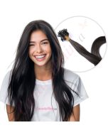 Black/Brown #1b Micro-loop Hair Extensions (Micro-Beads) - Human Hair
