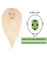 Blonde #60 Hair Topper 14 inch For Thinning Hair Part (Size: 2.75 inch x 5 inch, Weight: 45g) Remy Hair