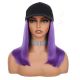 Purple Wig Hat - Human Hair