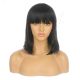 DM1905967-v4 Black with Brown highlights Short Synthetic Hair Wig with Bang