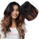 Ombre Chestnut Brown Clip-in Volumizer - Human Hair