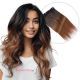 Ombre Chestnut Brown Invisible Wire Extensions - Human Hair