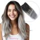 Ombre Grey Clip-in Hair Extensions - Human Hair