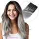 Ombre Grey Invisible Wire Extensions - Human Hair