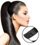 ponytail human hair extensions	black brown #1b