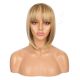 DM1707529-v4 - Short Highlighted Blonde Synthetic Hair Wig With Bang 