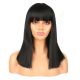 DM1810844-v3 - Short Black Synthetic Hair Wig With Bang