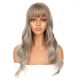 DM2031317-v4 - Long Dark Blonde Highlighted Synthetic Hair Wig With Bang